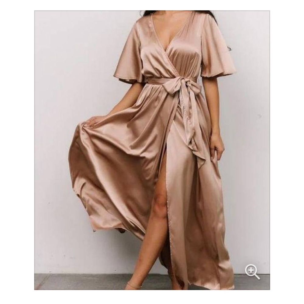 Satin Baltic born Kensington maxi dress| Champagne